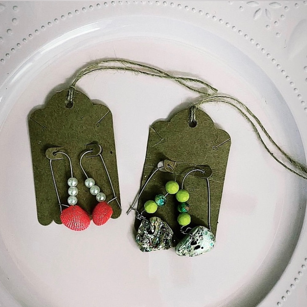 Two Sets: Custom Design Seashell Earrings